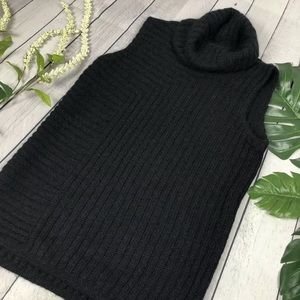THEORY turtleneck black sleeveless knit sweater